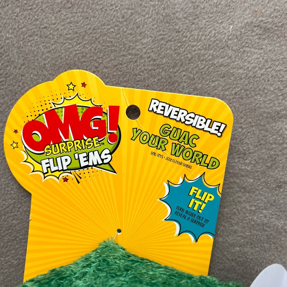 Reversible Avocado Taco OMG Surprise Dog Toy Green Yellow - Picture 4 of 6